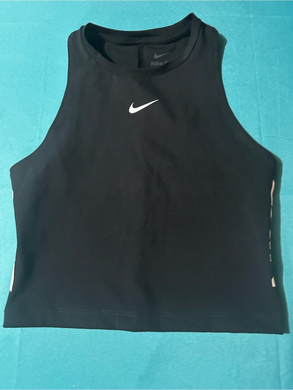 Nike Black Dri-FIT Pro Training crop Tank with White Swoosh